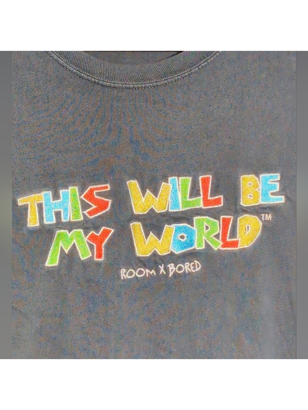 Rare Room X Bored "This Will Be My World"  Sz L Black Tee - Picture 2 of 4